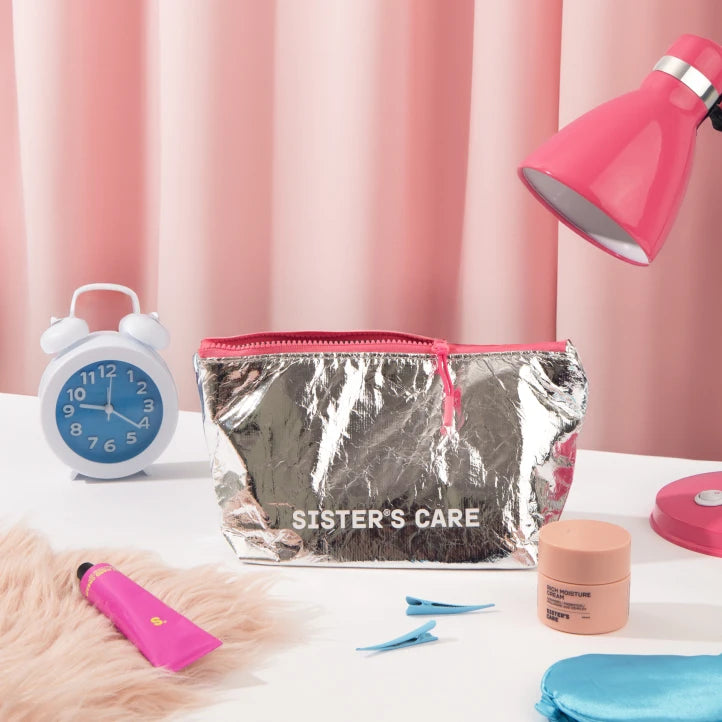 SISTER’S CARE COSMETIC BAG Косметичка для зберігання Sister's Aroma, сріблястий і рожевий