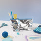 SISTER’S CARE COSMETIC BAG Косметичка для зберігання Sister's Aroma, сріблястий і синій