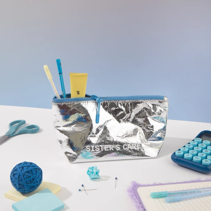 SISTER’S CARE COSMETIC BAG Косметичка для зберігання Sister's Aroma, сріблястий і синій