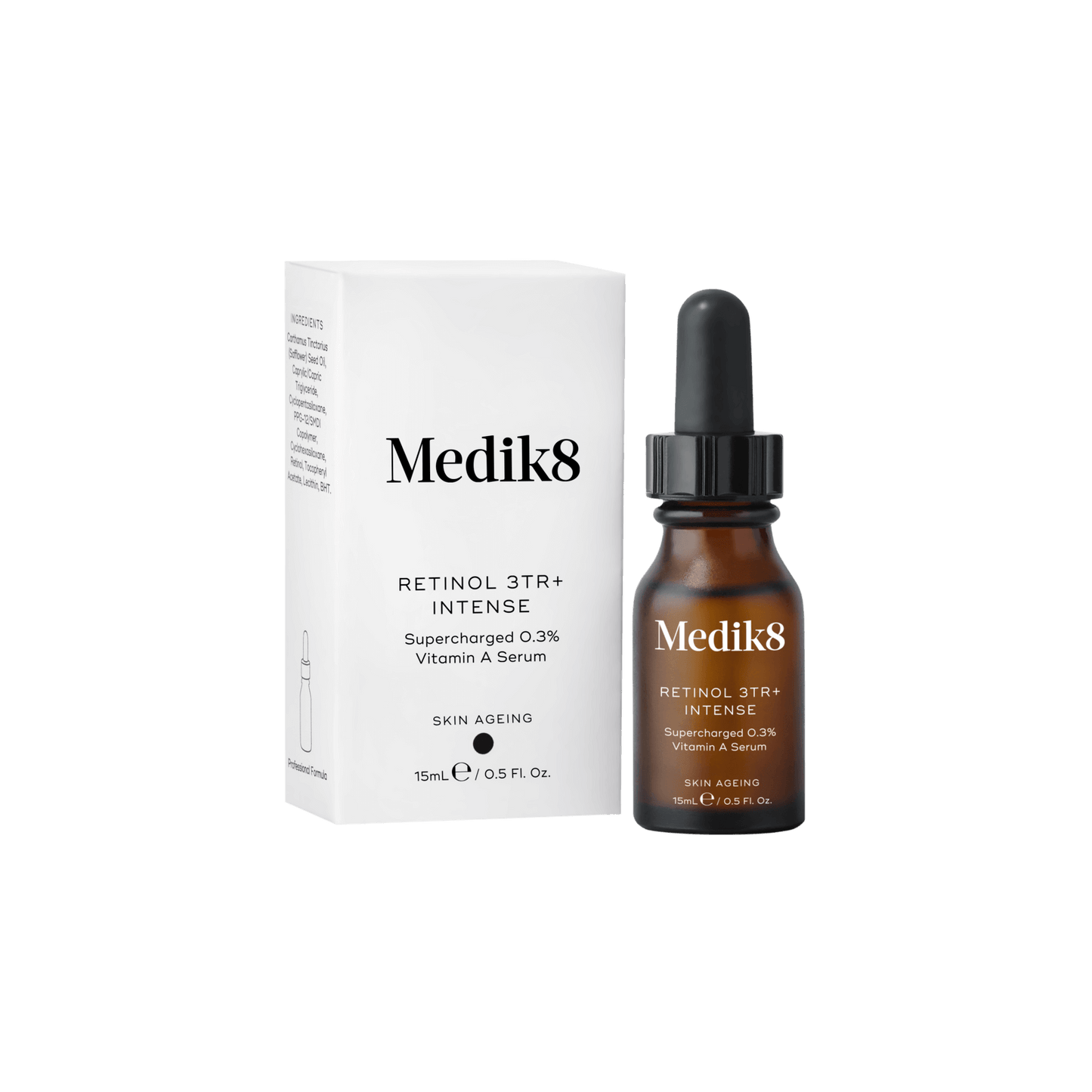 Retinol 3TR Intense – нічна інтенсивна сироватка з ретинолом 0,3% Intelligent Retinol 6TR – нічна інтенсивна сироватка з ретинолом 0.6% Medik8 15 ml